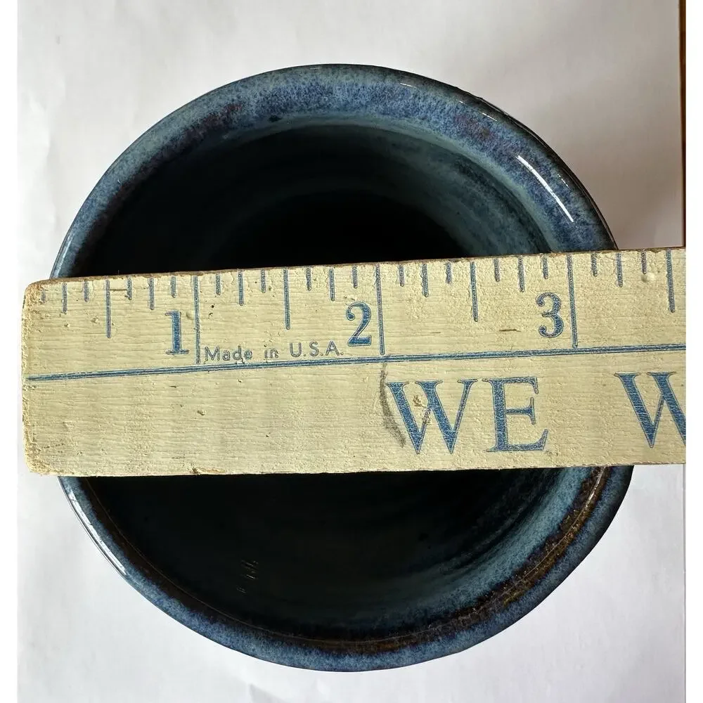 Pottery Initials SQ Blue Brown
